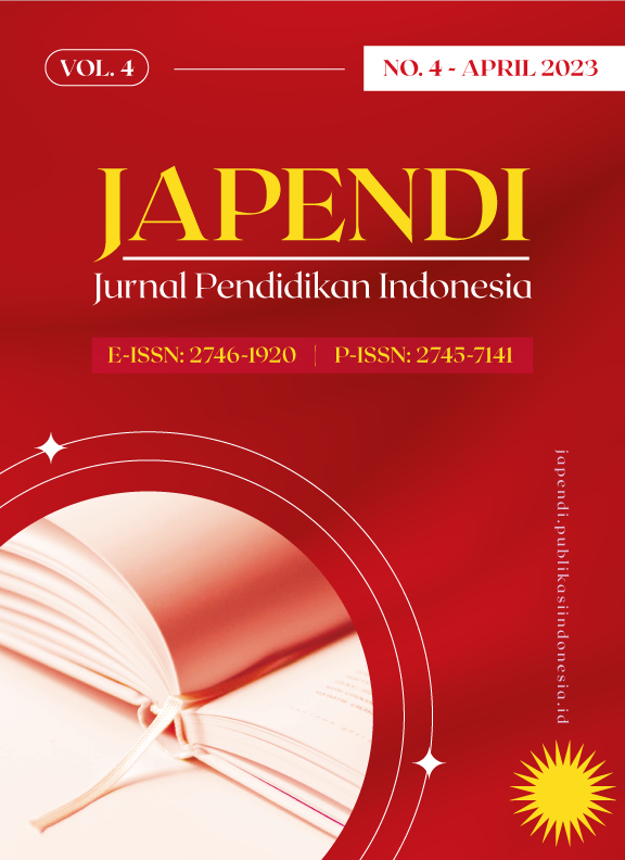 					View Vol. 4 No. 04 (2023):  Jurnal Pendidikan Indonesia (Japendi)
				